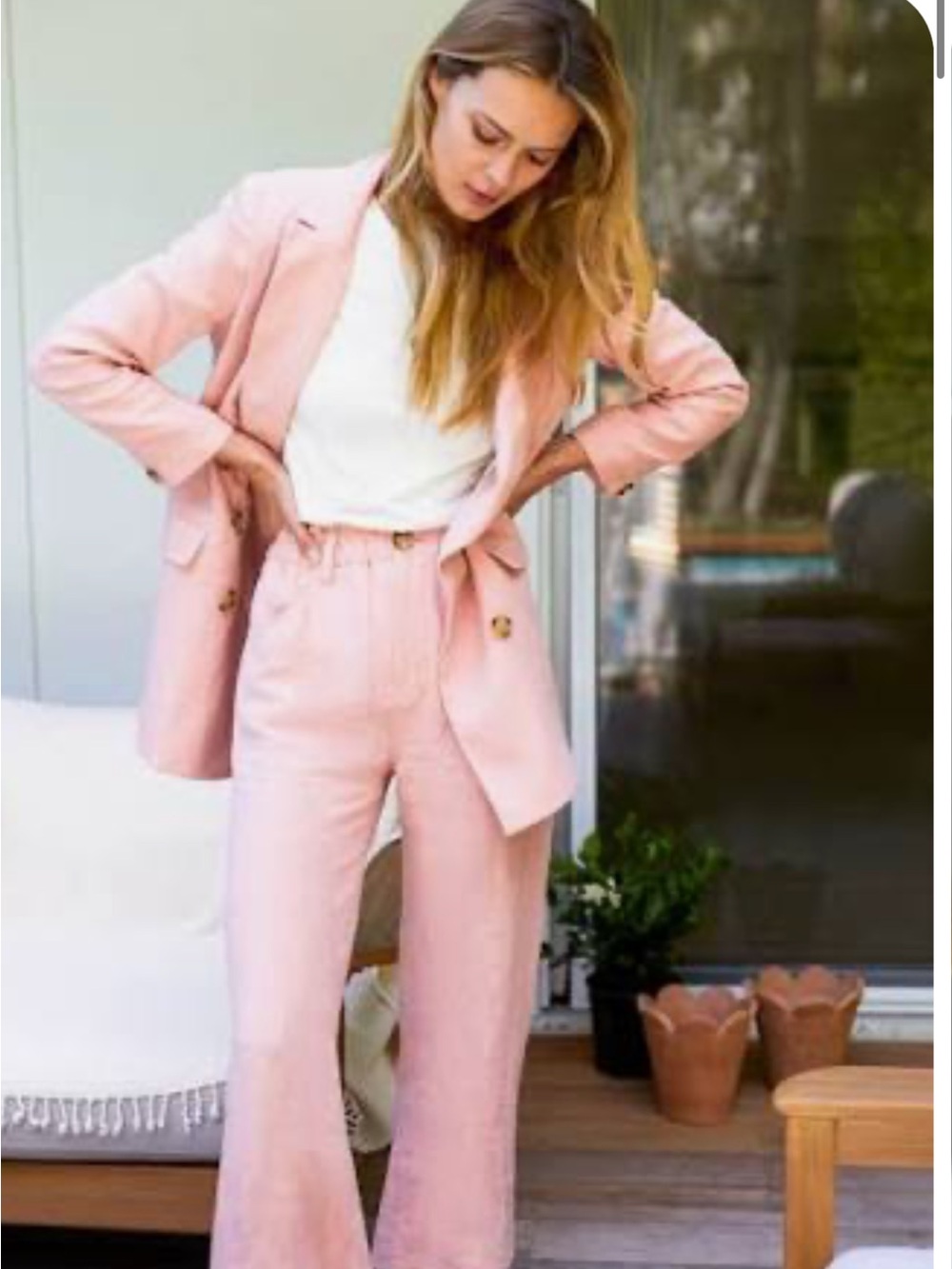Emerson Fry Johnny Sailor Pant - Venice Pink Linen medium